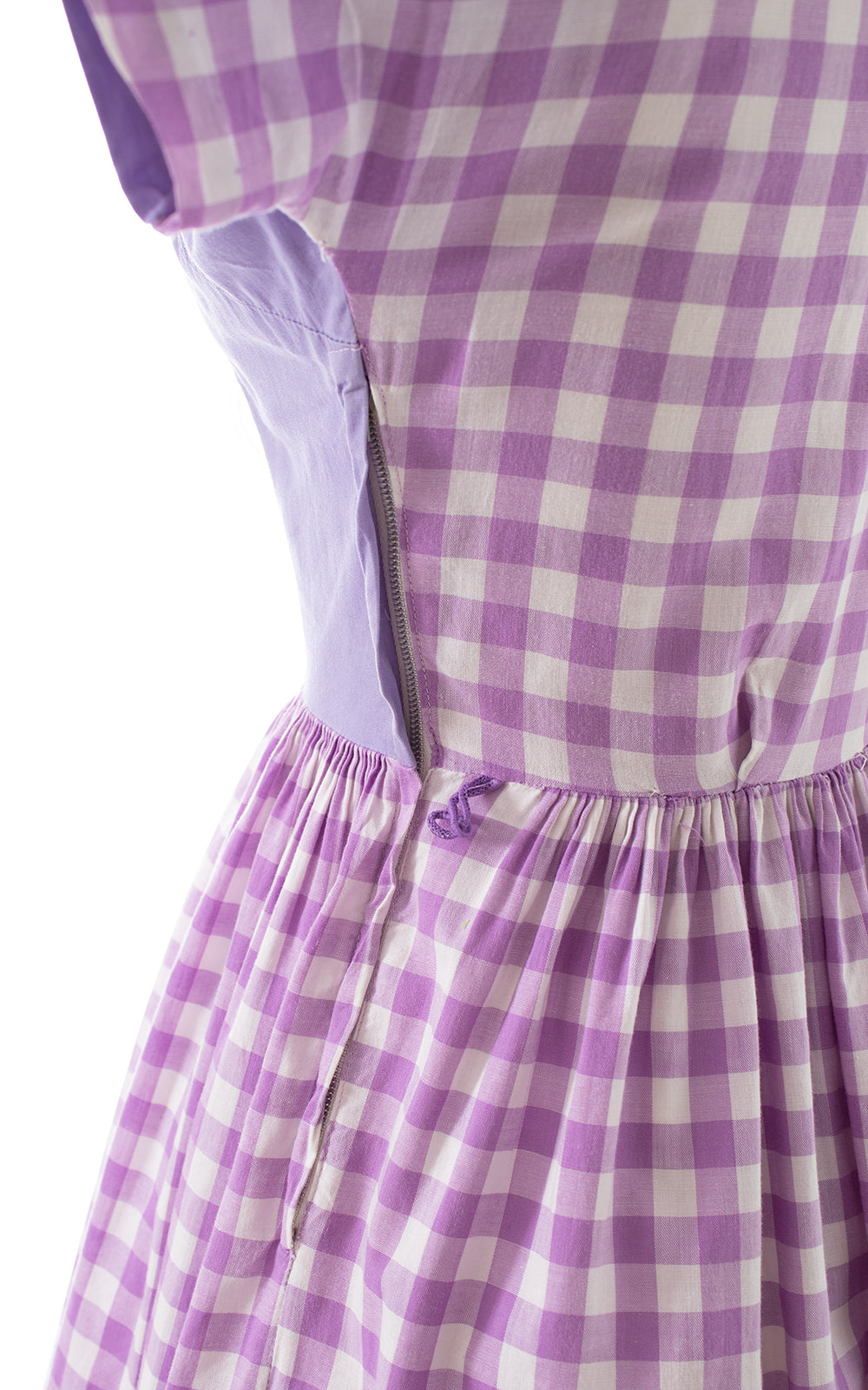 1950s Pattern Blocked Gingham Dress | small/medium