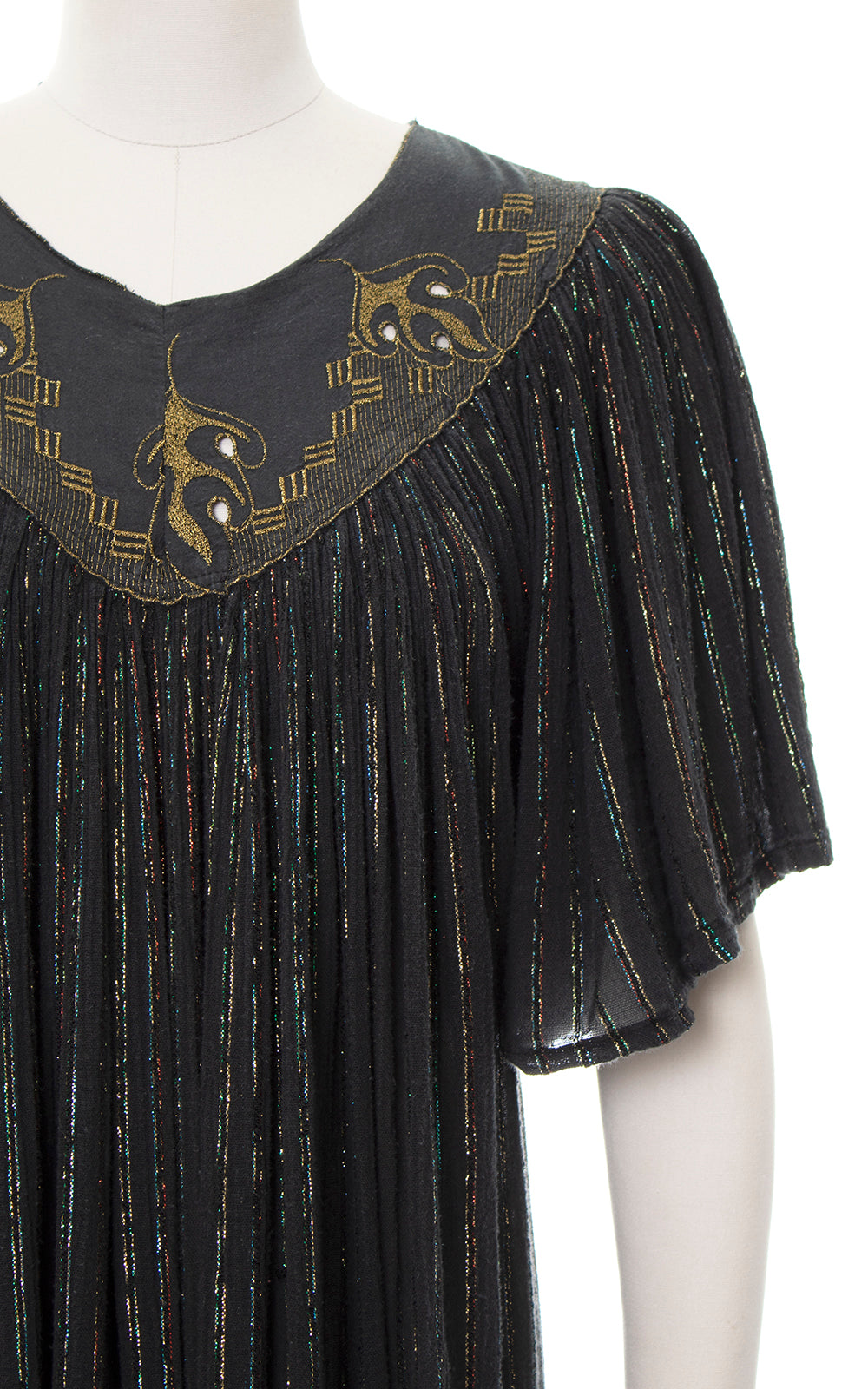 1970s 1980s Rainbow Metallic Cotton Gauze Dress | small/medium/large/x-large