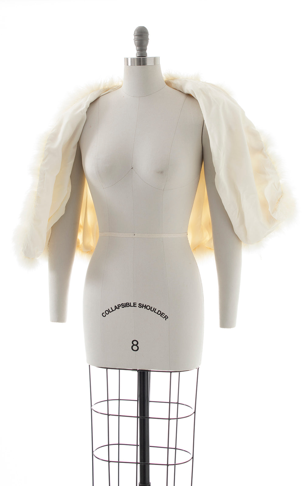 1960s 1970s Cream Marabou Feather Cape | x-small/small/medium