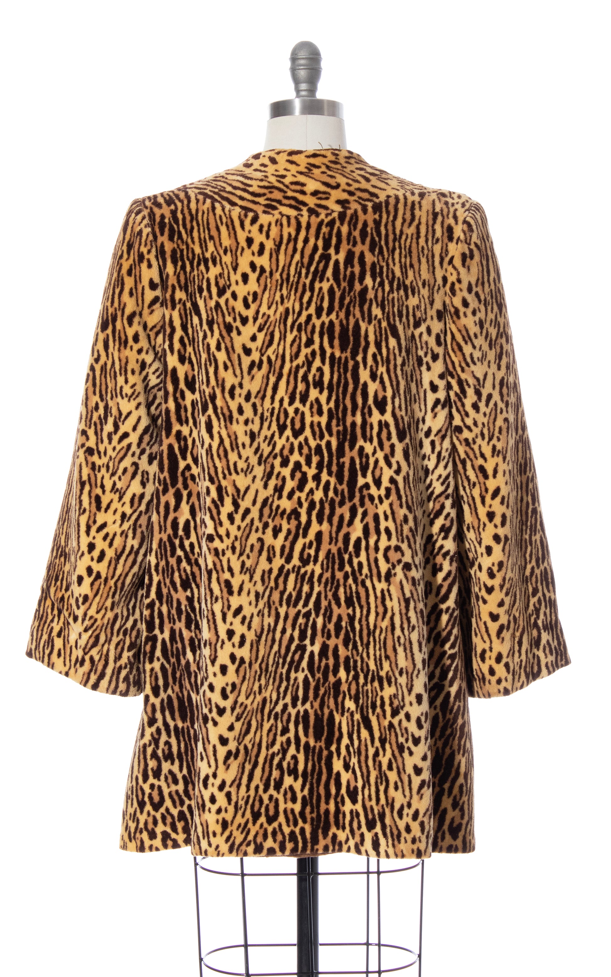 Vintage 40s 1950s 50s 1940s Leopard Print Faux Fur Boxy Winter Coat BirthdayLifeVintage