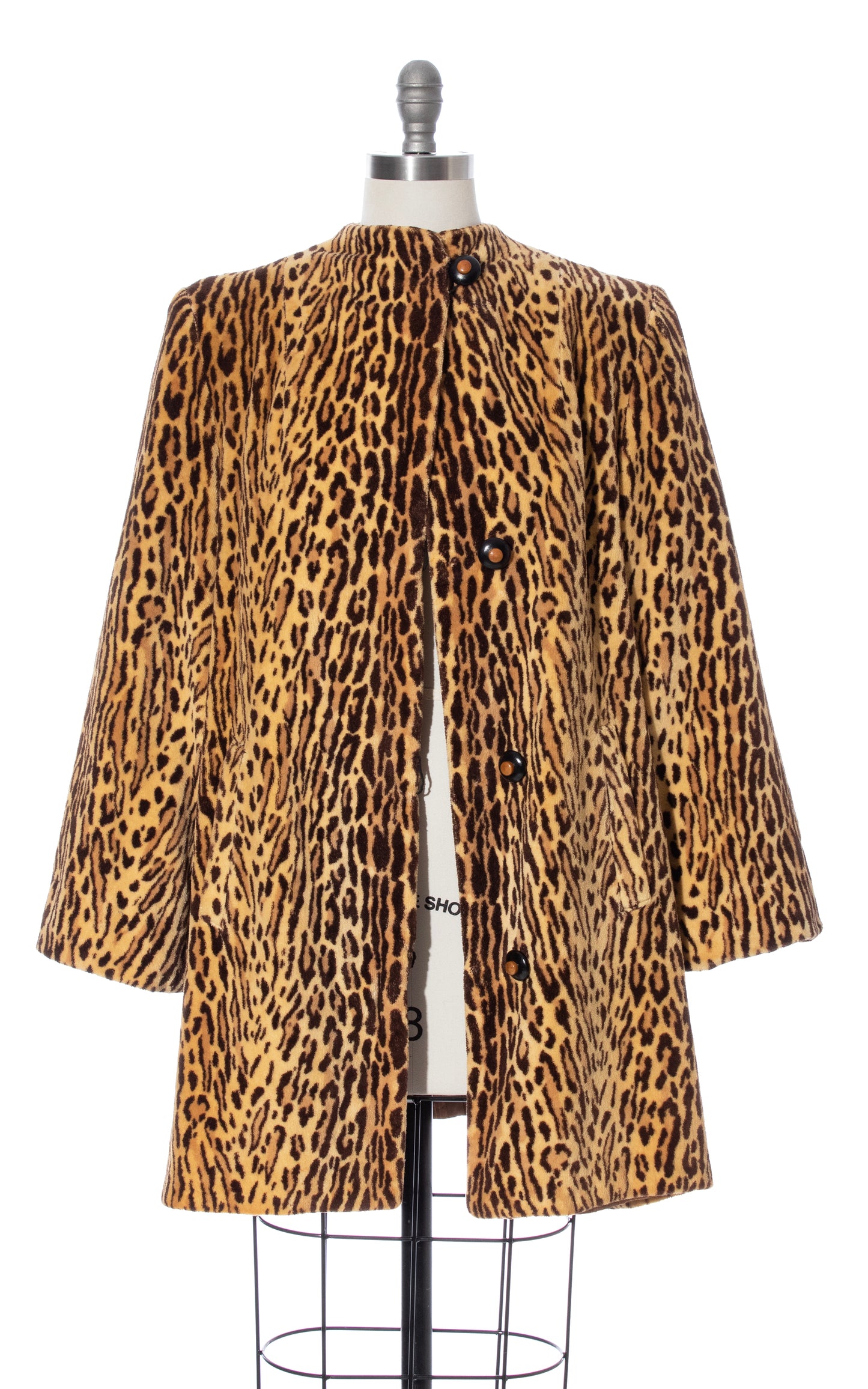 Vintage 40s 1950s 50s 1940s Leopard Print Faux Fur Boxy Winter Coat BirthdayLifeVintage