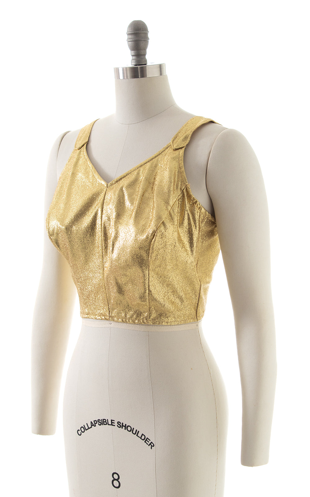 1950s Metallic Gold Lamé Crop Top BirthdayLifeVintage