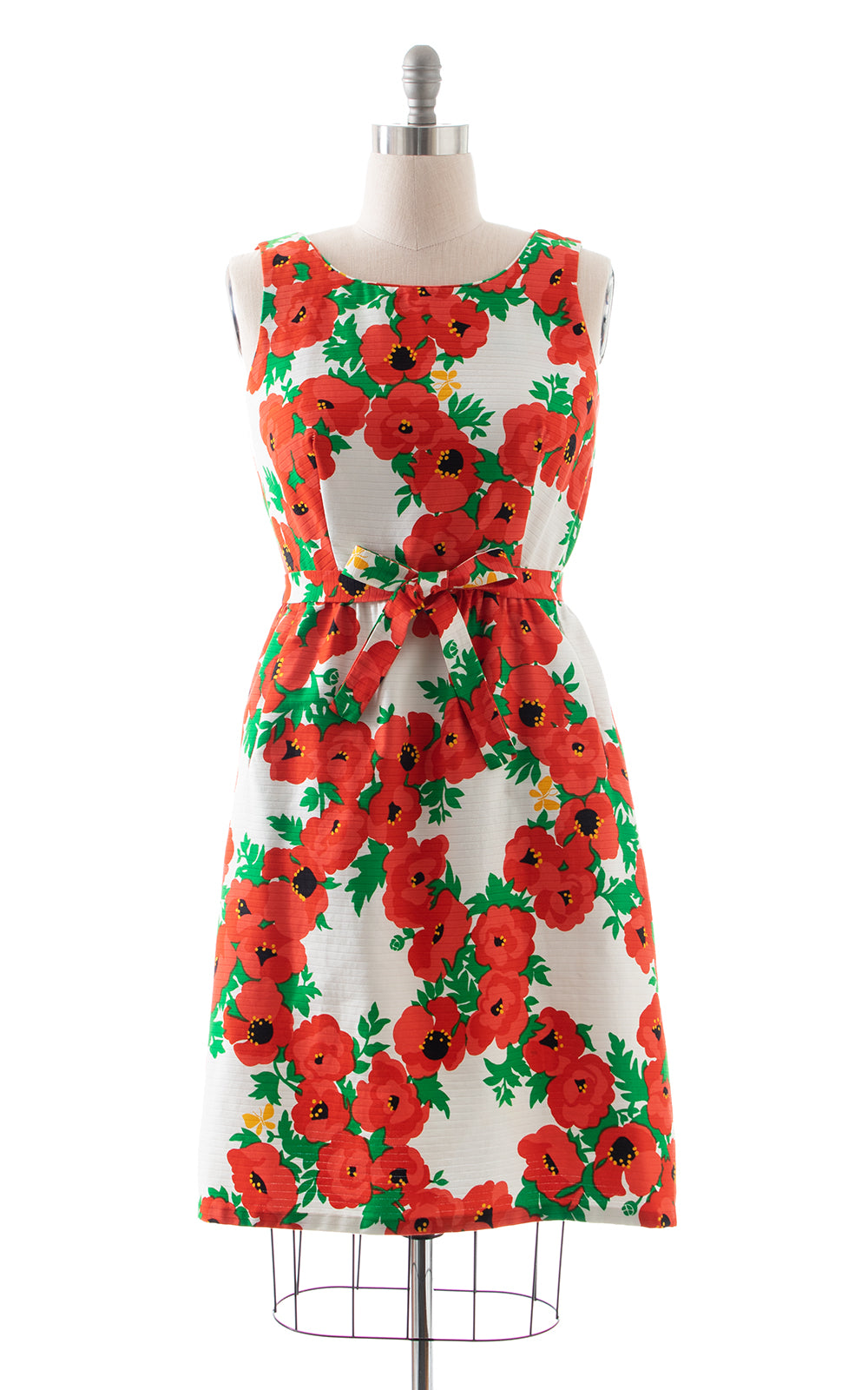 1970s Poppies & Butterflies Sundress with Pockets | medium/large