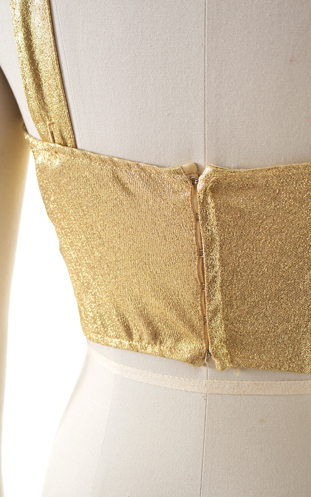 1950s Metallic Gold Lamé Crop Top BirthdayLifeVintage