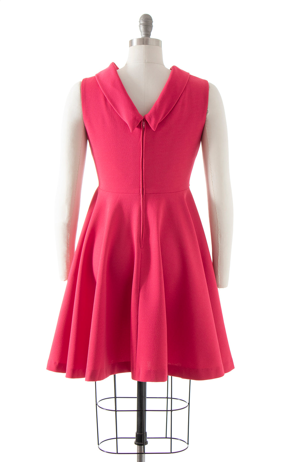 1960s 1970s Rhinestone Studded Hot Pink Dress | small