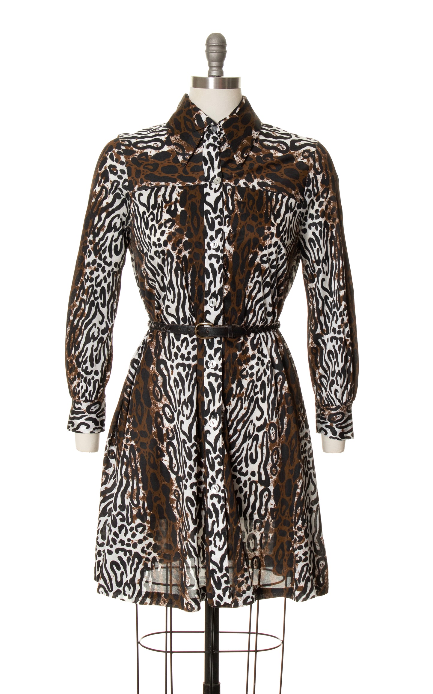 1970s Leopard Print Trapeze Dress | small/medium/large