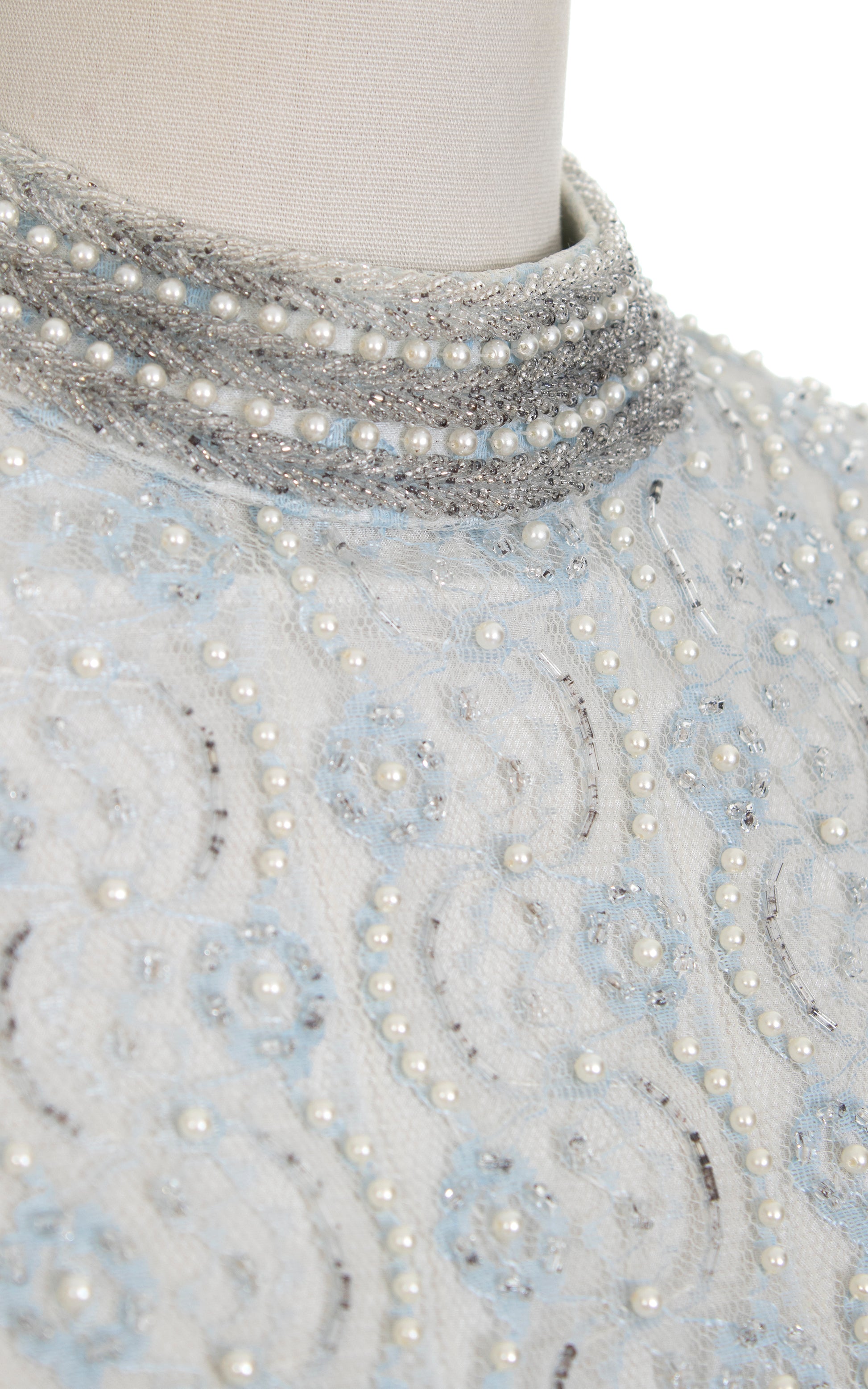 1960s Beaded Blue Lace Evening Gown | small Birthday Life Vintage 1960s Beaded Blue Lace Evening Gown | small Birthday Life Vintage