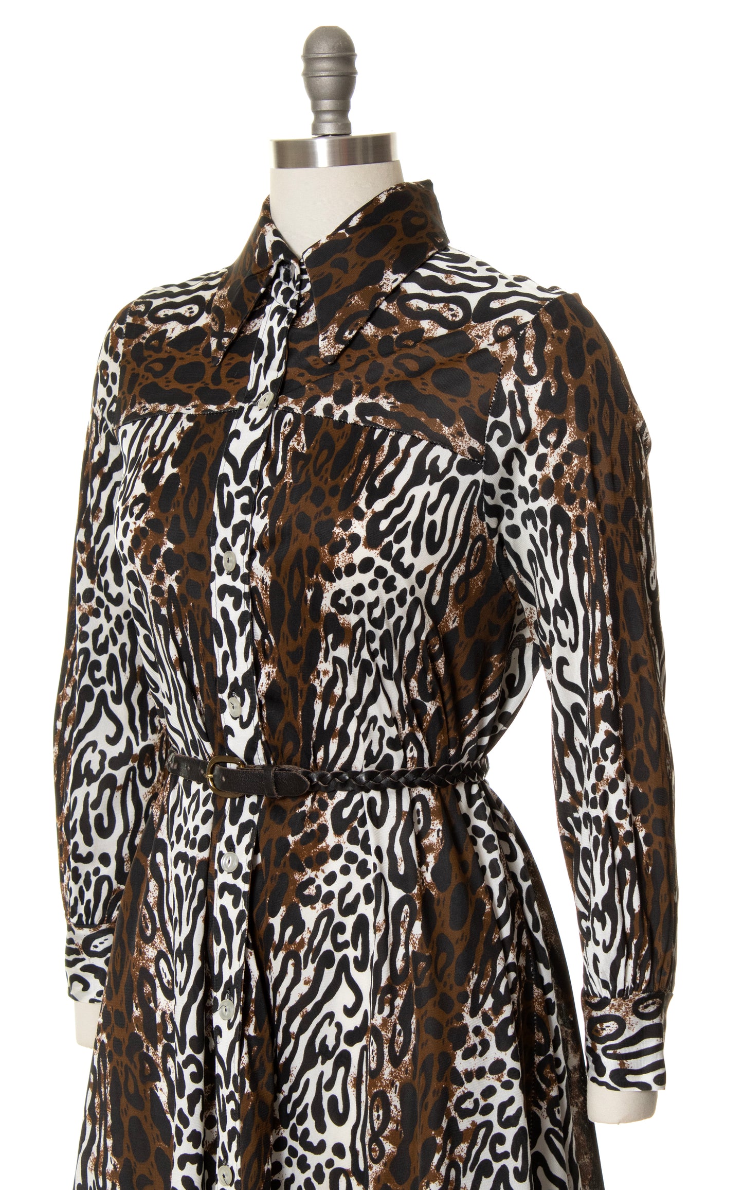 1970s Leopard Print Trapeze Dress | small/medium/large