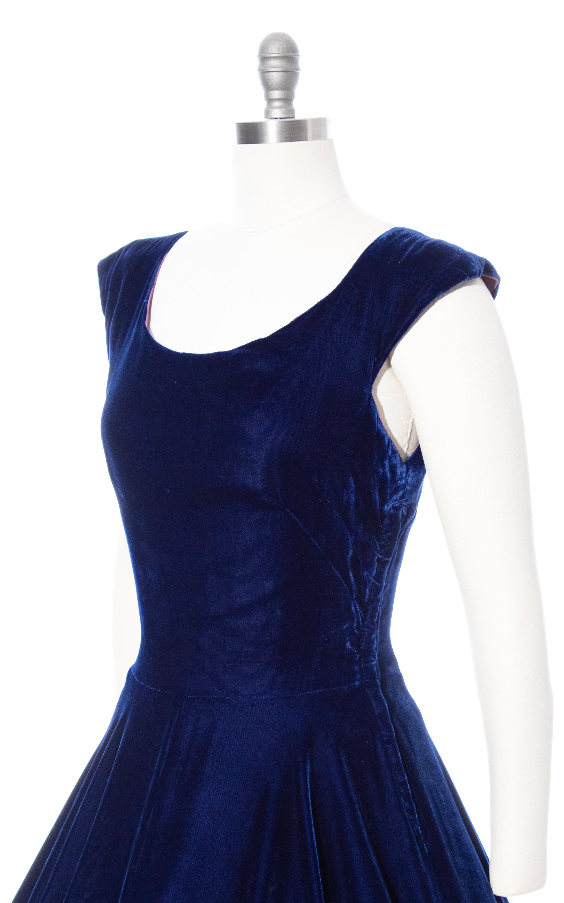1950s Blue Velvet Party Dress | small/medium Birthday Life Vintage 1950s Blue Velvet Party Dress | small/medium Birthday Life Vintage