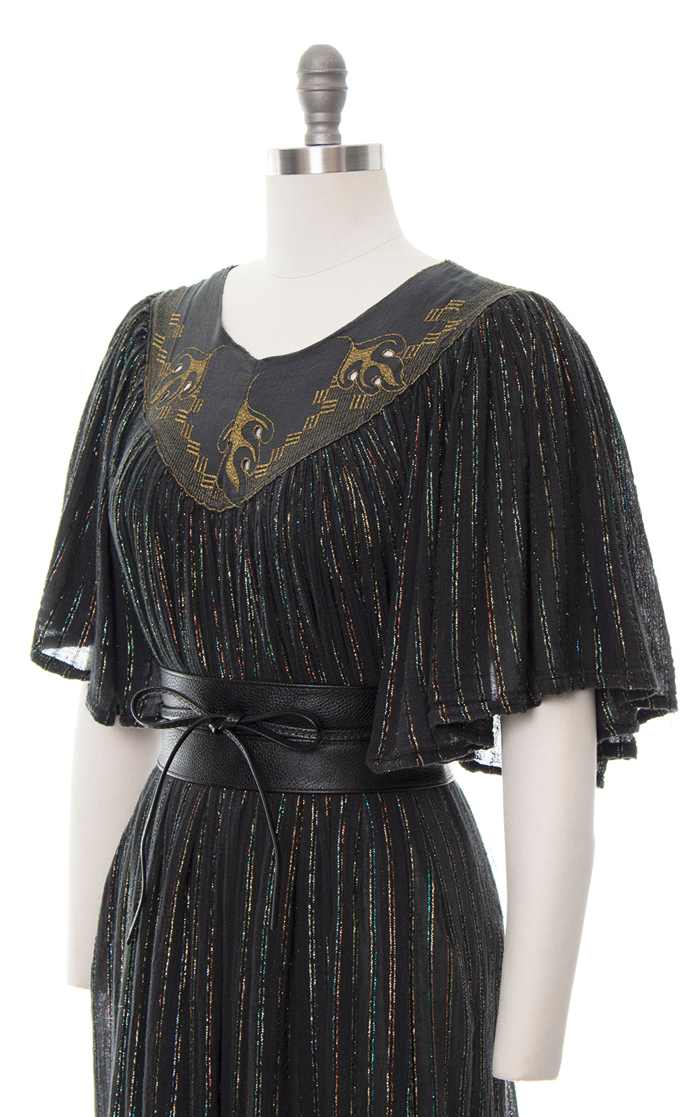 1970s 1980s Rainbow Metallic Cotton Gauze Dress | small/medium/large/x-large