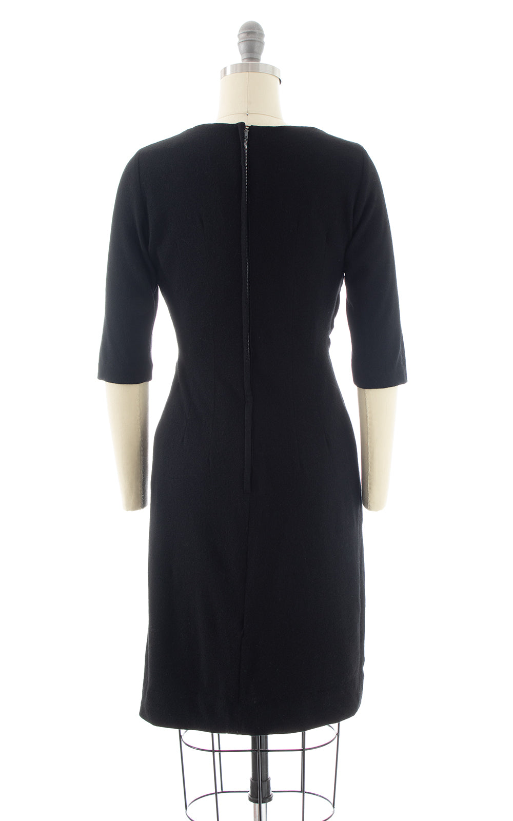 1960s Pintuck Wool Jersey Wiggle Dress | small