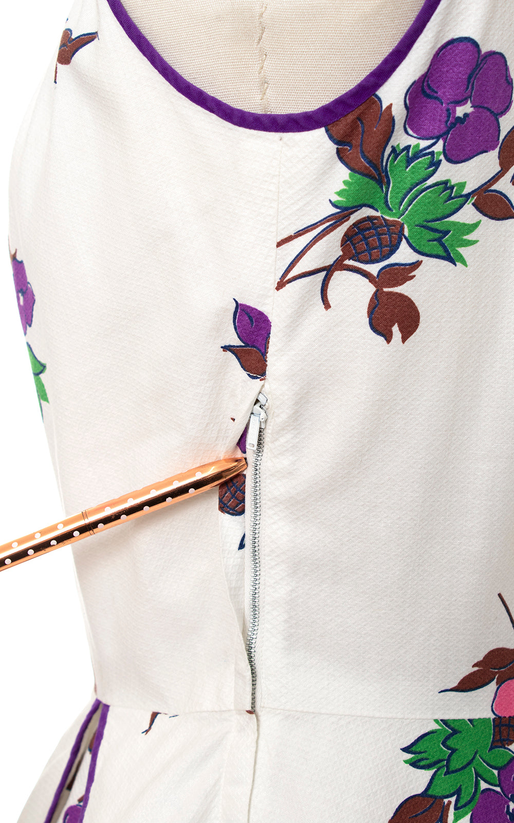 1950s Cute Pockets Floral Cotton Sundress | medium