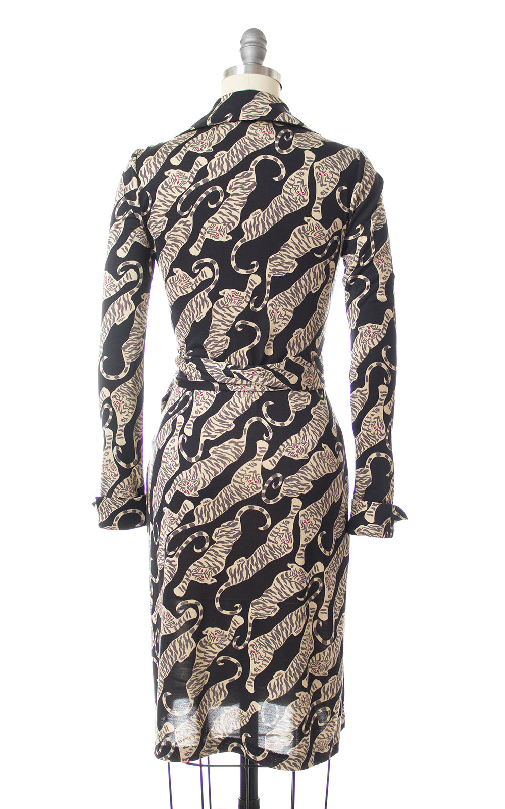 Vintage Diane von Furstenberg Tiger Novelty Print Silk Jersey Wrap Dre ...