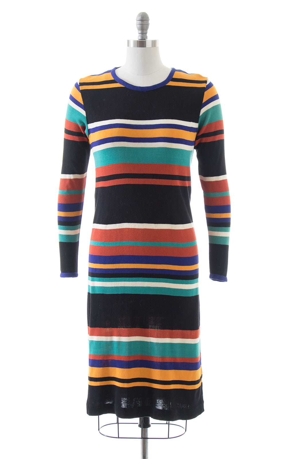 1960s 1970s Missoni Striped Knit Wool Sweater Dress