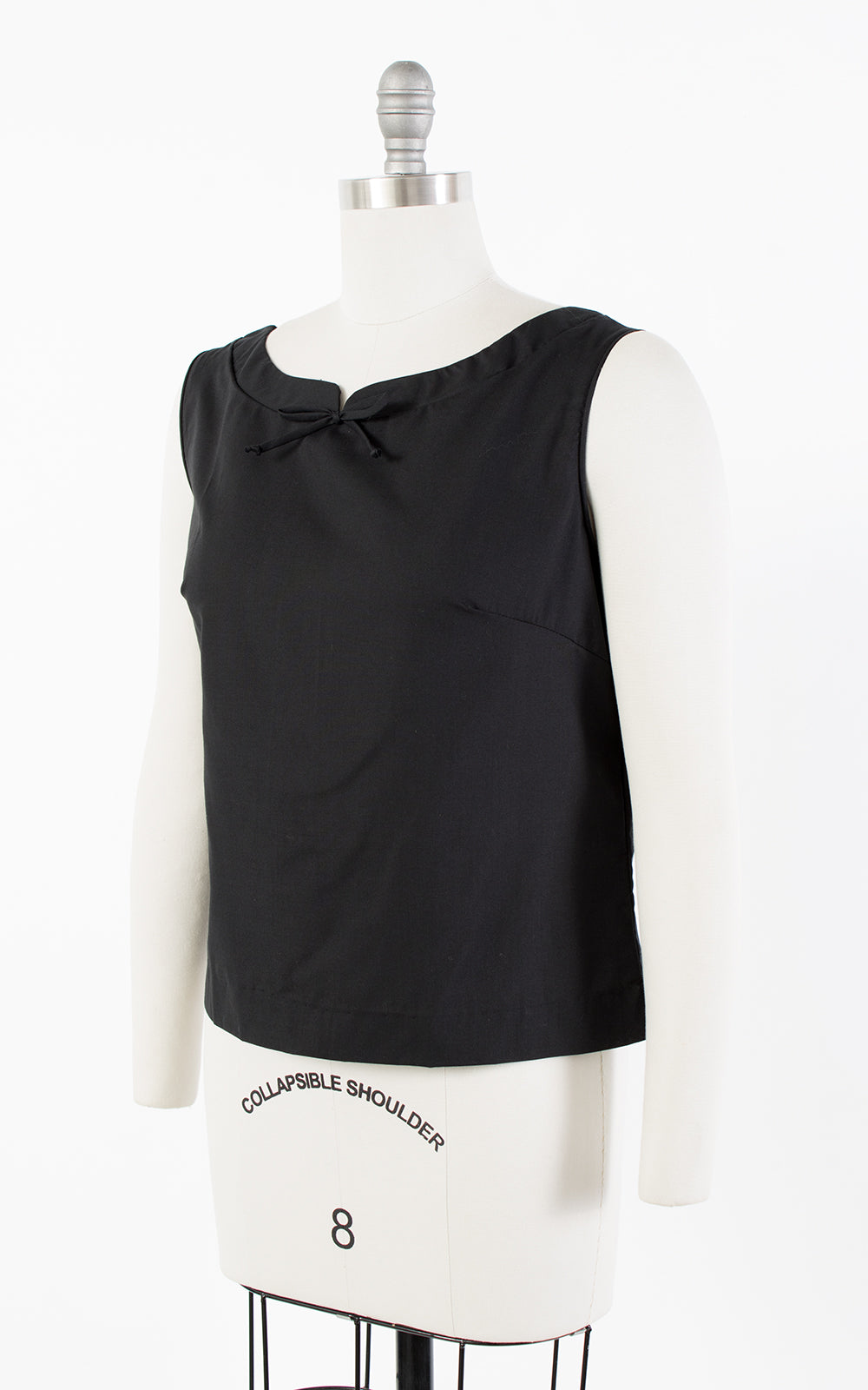 1960s Deadstock Black Cotton Blend Top | small