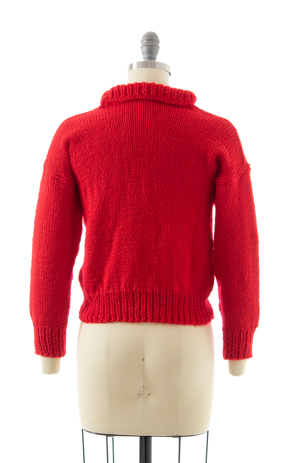 Vintage Red Soft Knit Turtleneck Sweater | x-small/small/medium
