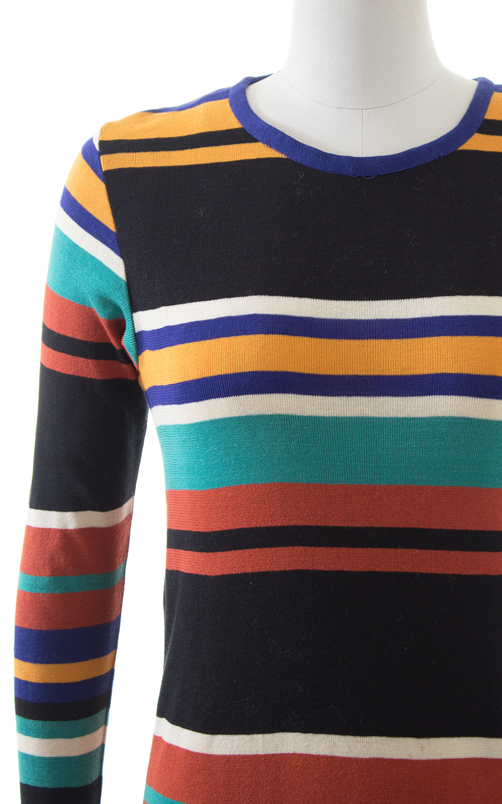 1960s 1970s Missoni Striped Knit Wool Sweater Dress