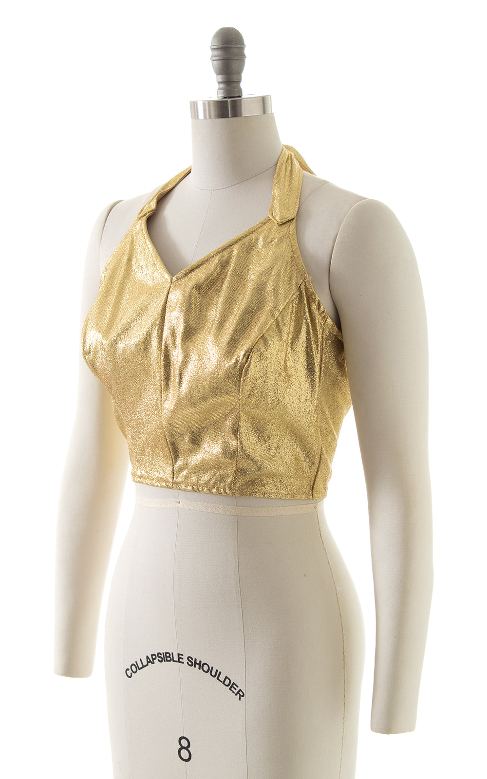 1950s Metallic Gold Lamé Crop Top BirthdayLifeVintage