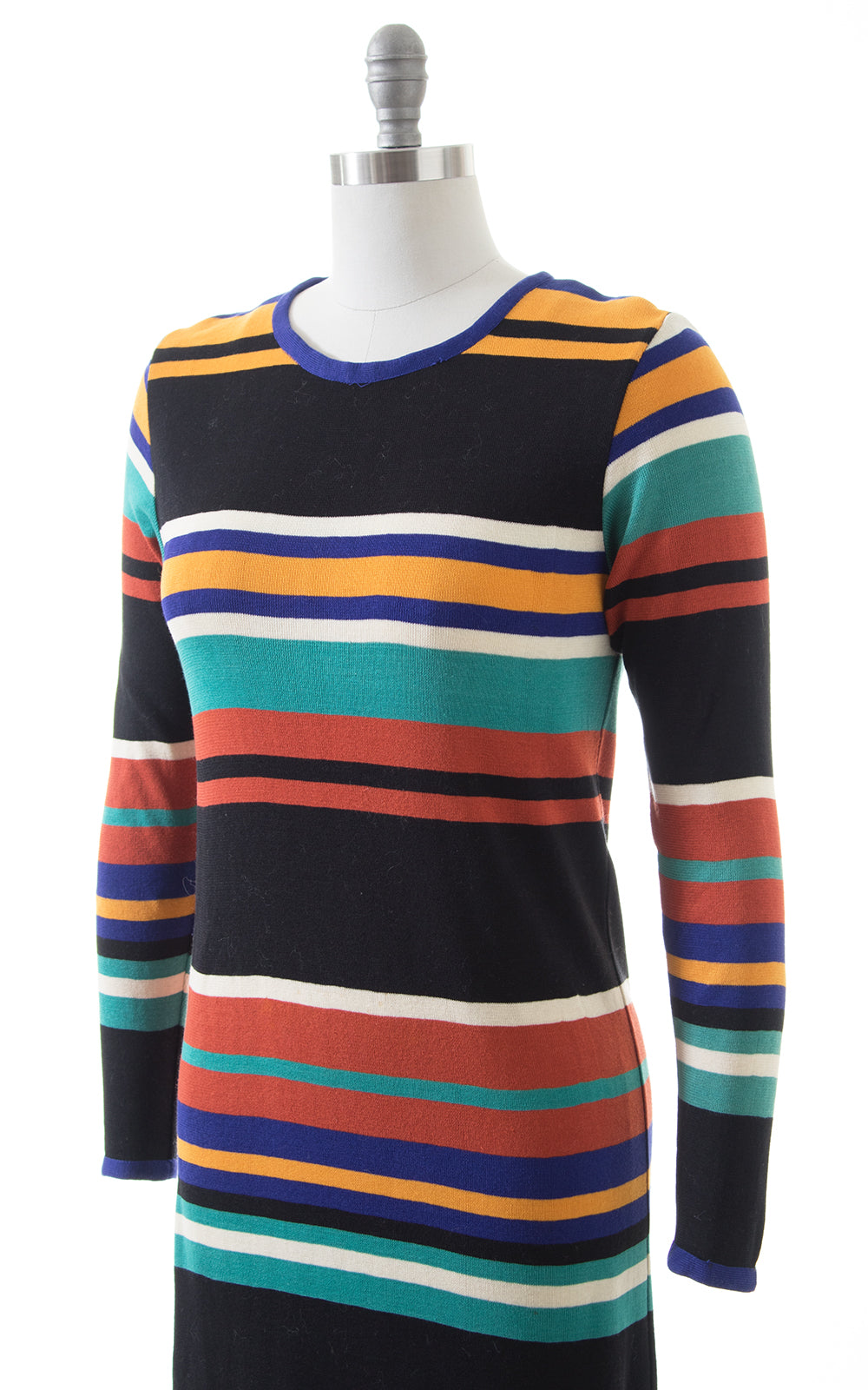 1960s 1970s Missoni Striped Knit Wool Sweater Dress