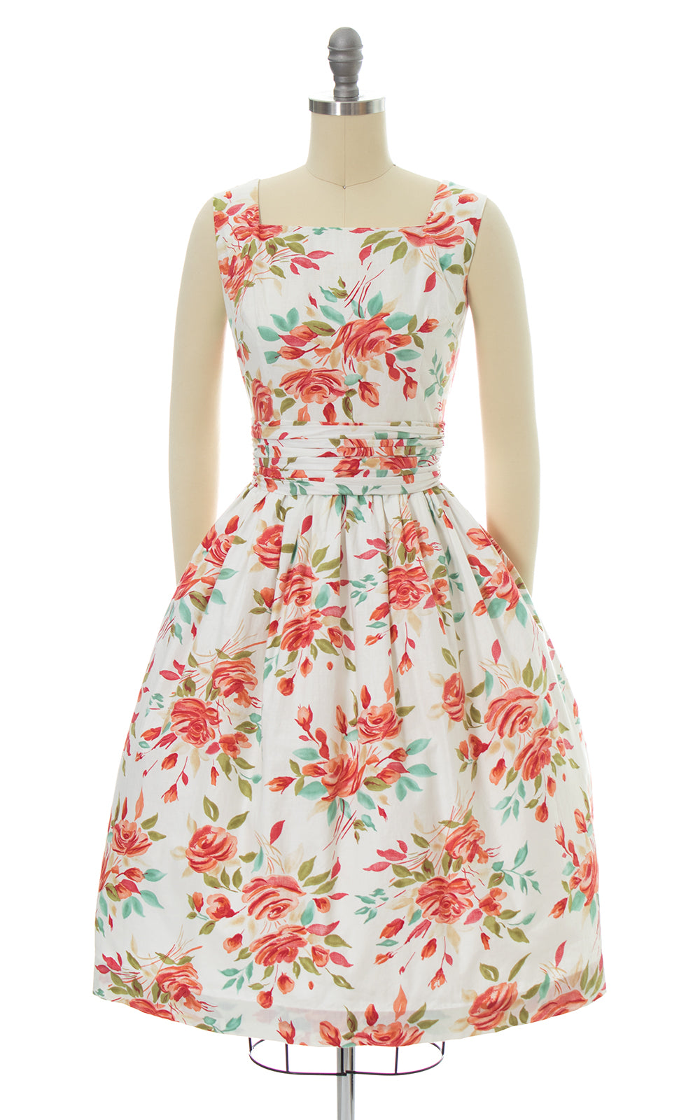 1950s Rose Print Sundress & Bolero Set