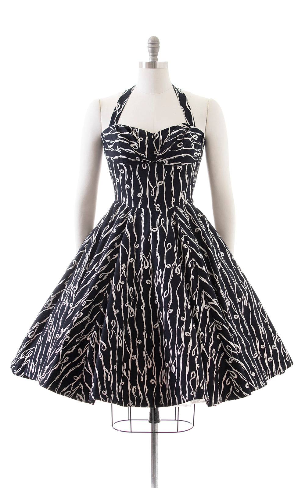 Modern 1950s Style GIRLS FROM SAVOY Smocked Printed Halter Sundress | small/medium