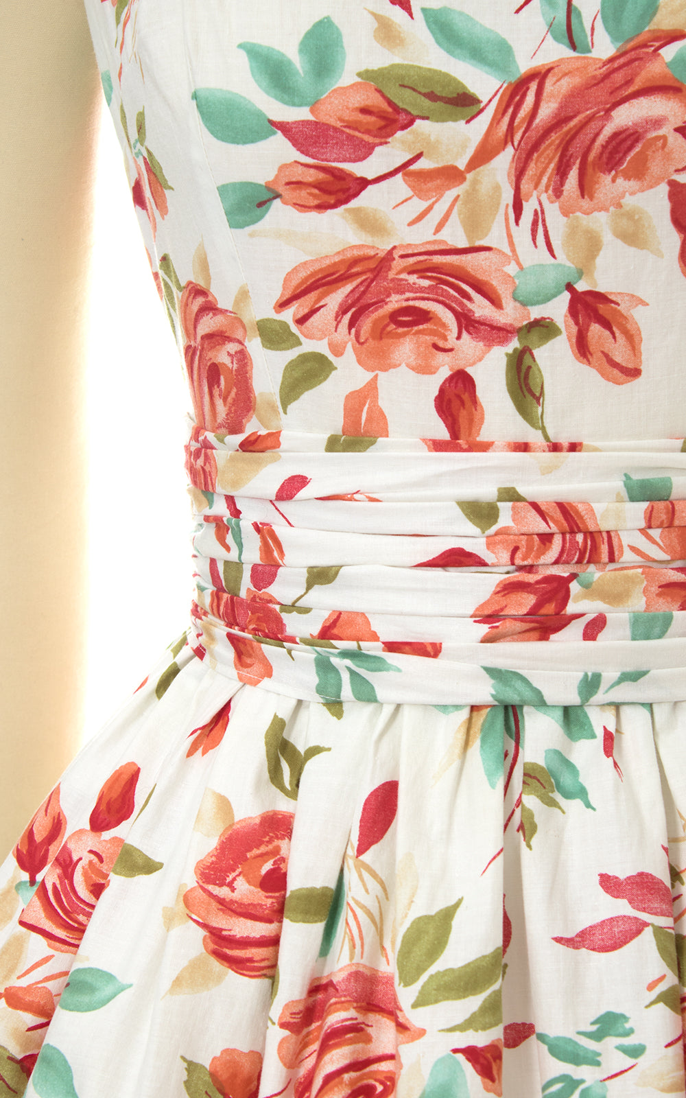 1950s Rose Print Sundress & Bolero Set