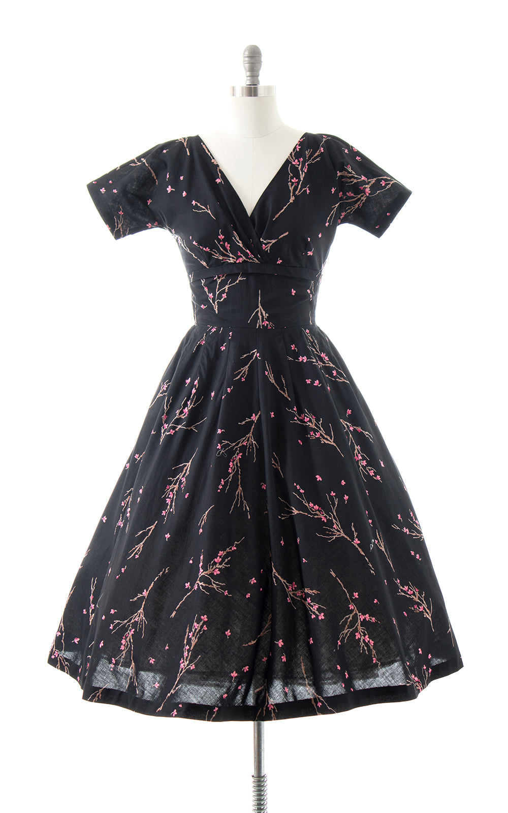 1950s JERRY GILDEN Cherry Blossom Cotton Dress | small
