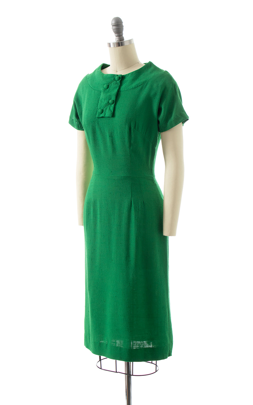 BLV x DEANNA || 1960s Kelly Green Linen Wiggle Dress | x-small BLV x DEANNA || 1960s Kelly Green Linen Wiggle Dress | x-small
