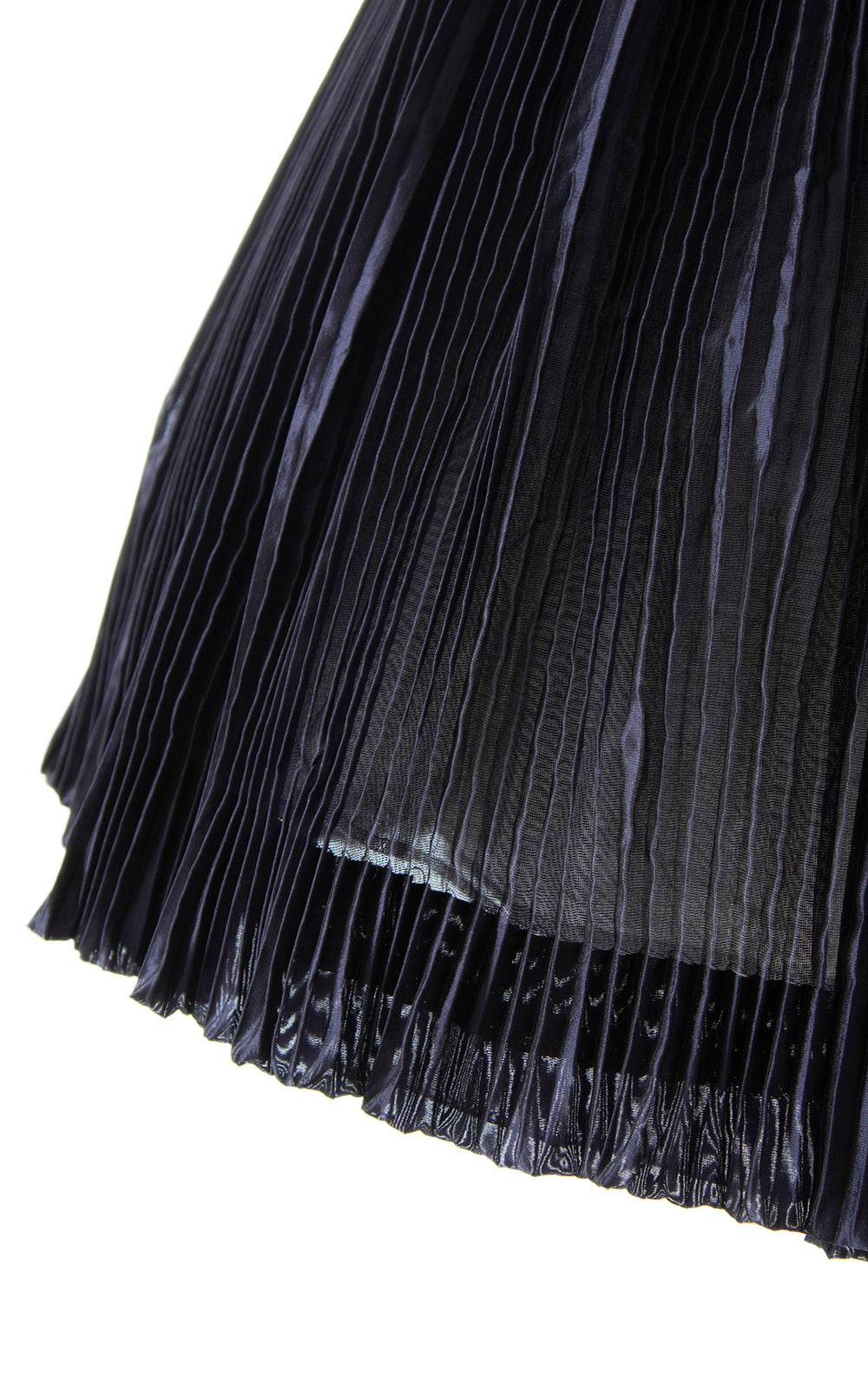 1950s Fortuny Style Pleated Navy Blue Skirt | large