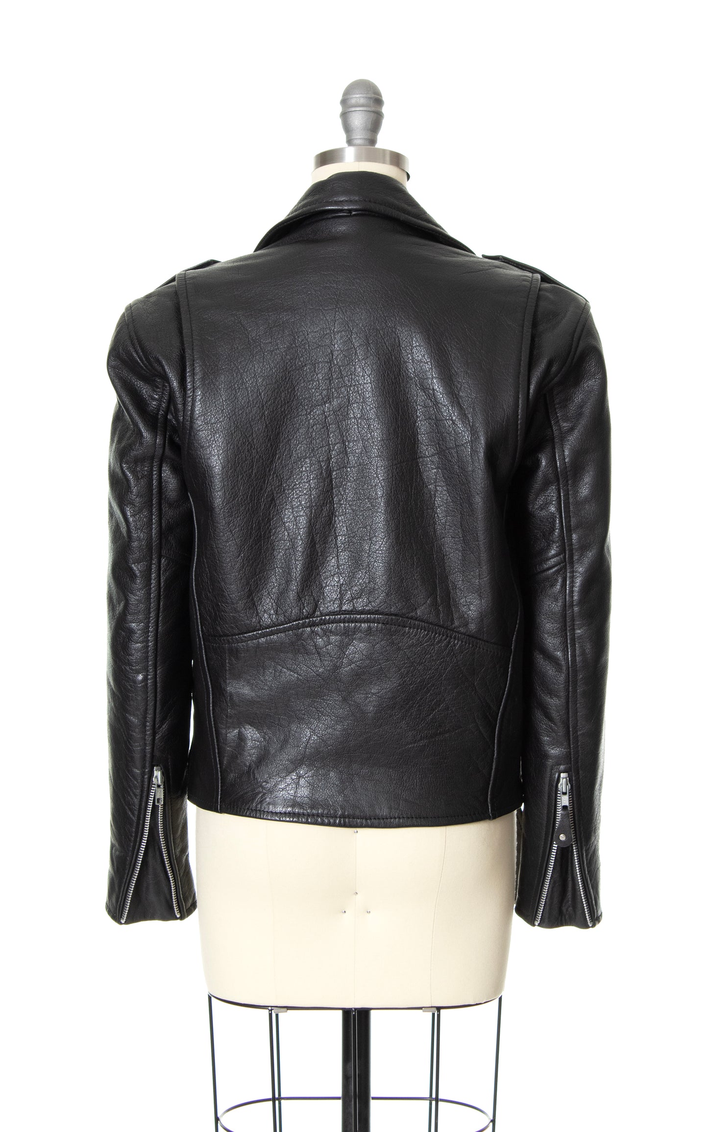 Vintage 80s 1980s Black Leather Moto Jacket BirthdayLifeVintage