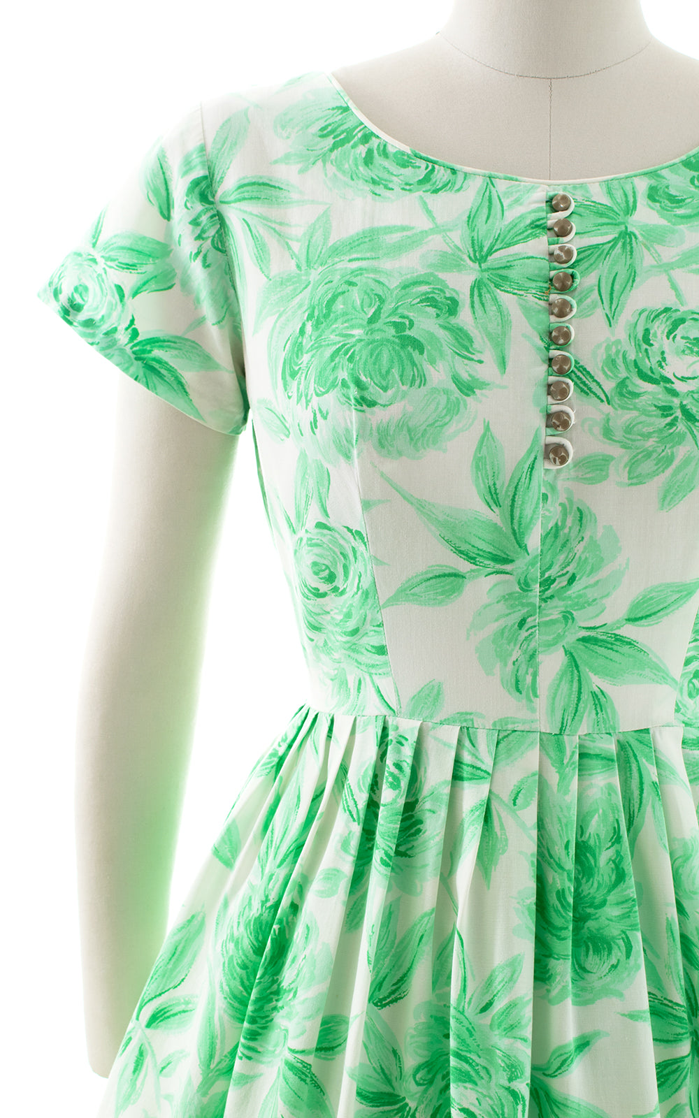 1960s Rose Print Cotton Dress | medium