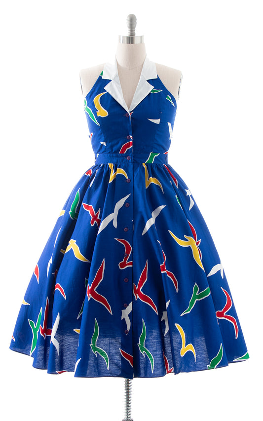 1980s does 1950s Seagull Novelty Print Sundress | medium/large