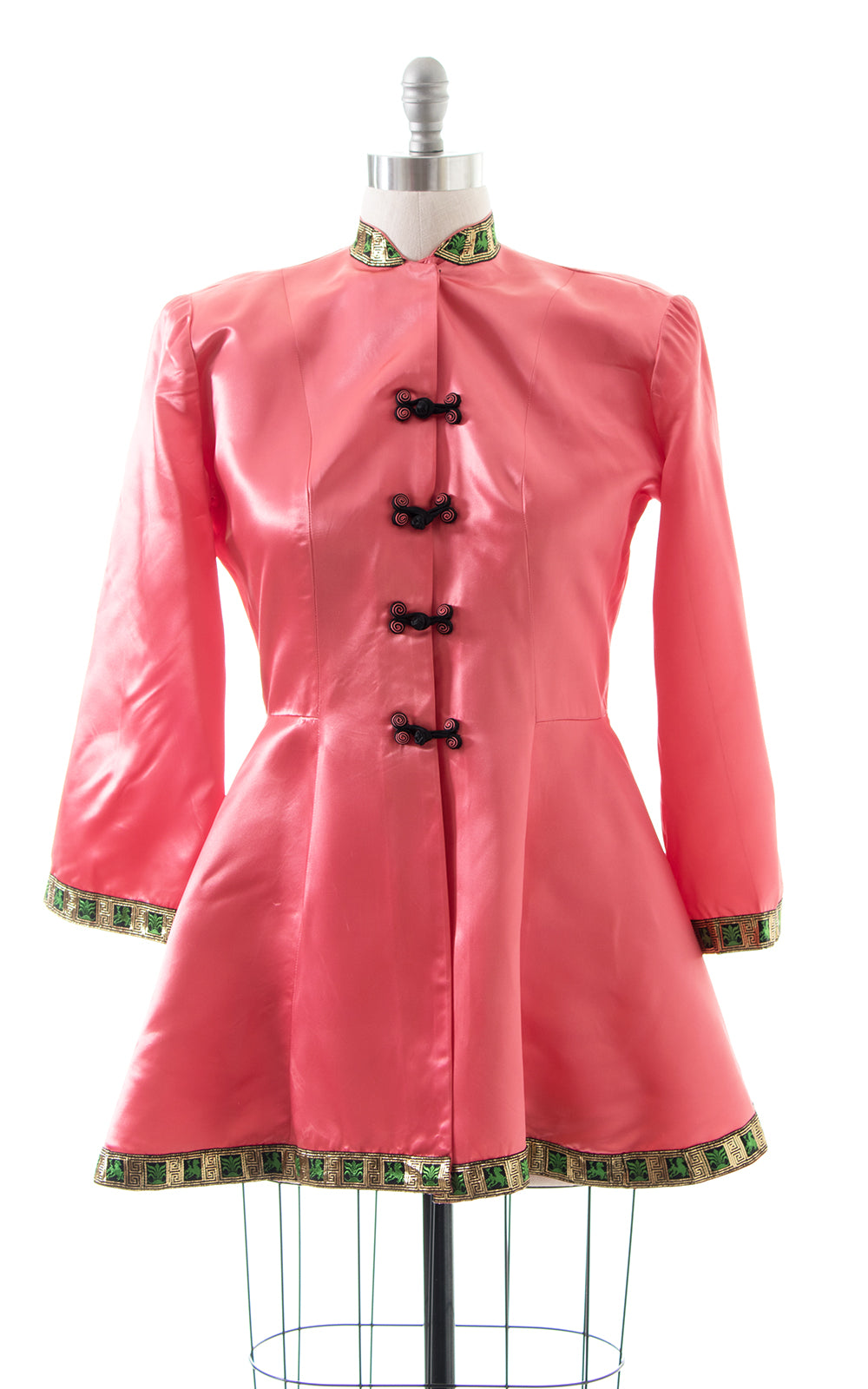 1940s Pink Satin Wide Sleeve Loungewear Jacket