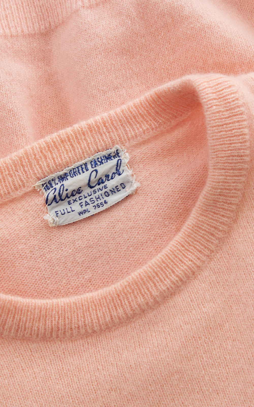 1950s Pink Cashmere Sweater Top | x-small/small/medium