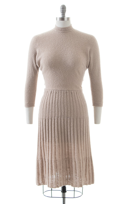 1940s 1950s LASS O' SCOTLAND Knit Wool Sweater Dress