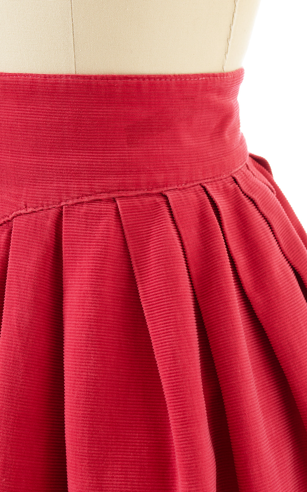 1950s Pink Corduroy Basque Waist Skirt | small