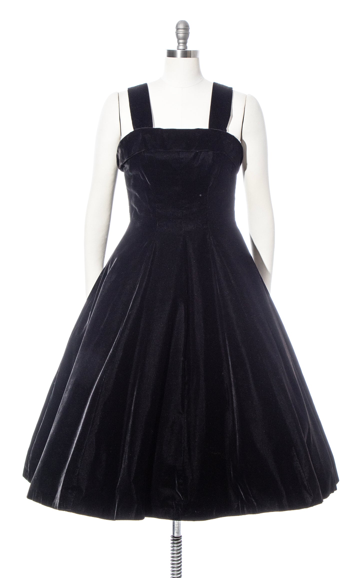 black velvet dress vintage 1950s SUZY PERETTE Black Velvet Gown