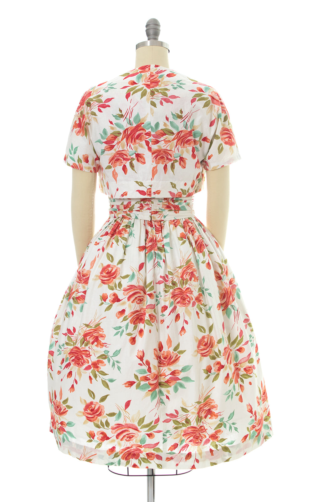 1950s Rose Print Sundress & Bolero Set