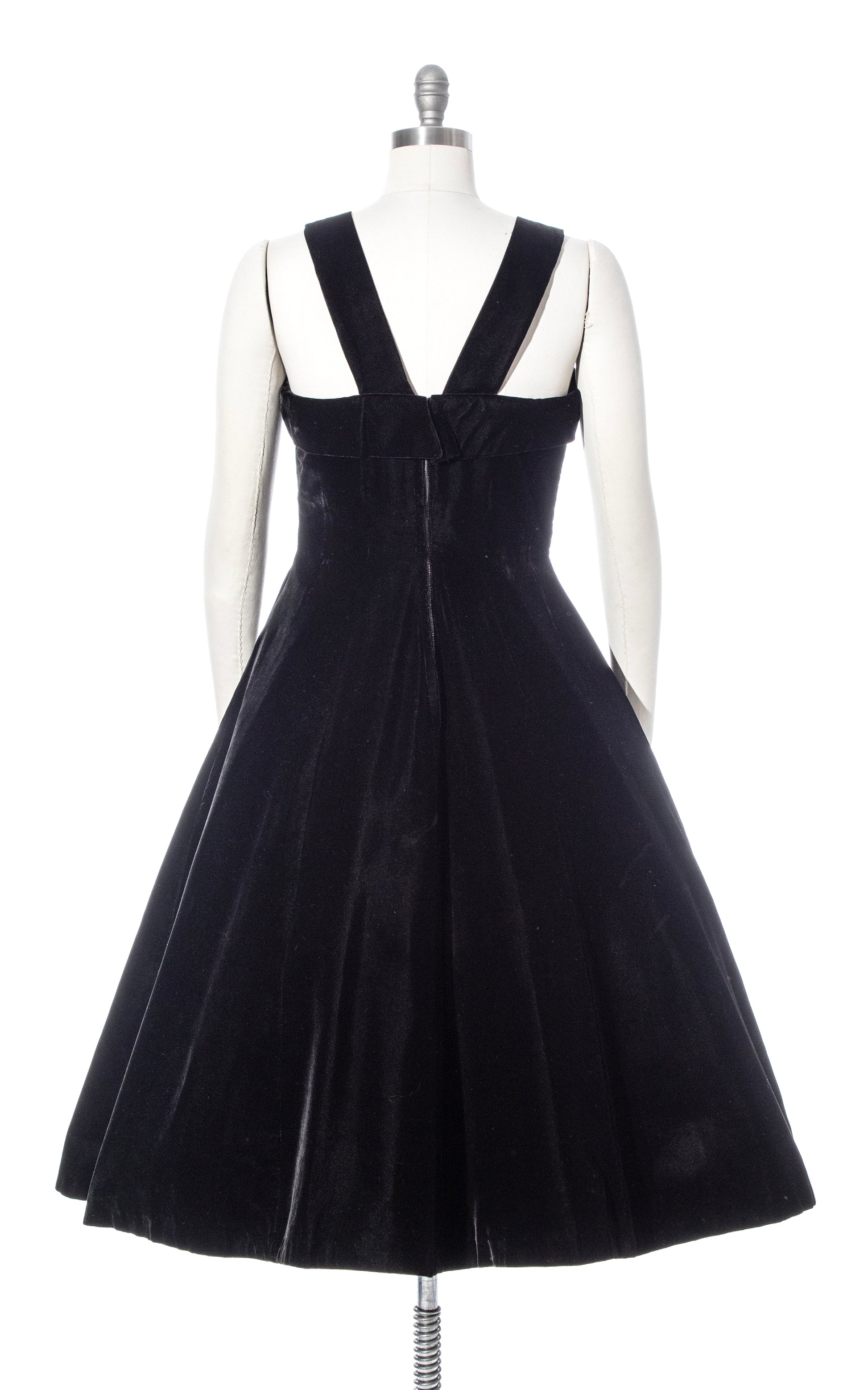 Vintage 50s 1950s SUZY PERETTE Black Velvet Formal Gown Evening Dress BirthdayLifeVintage