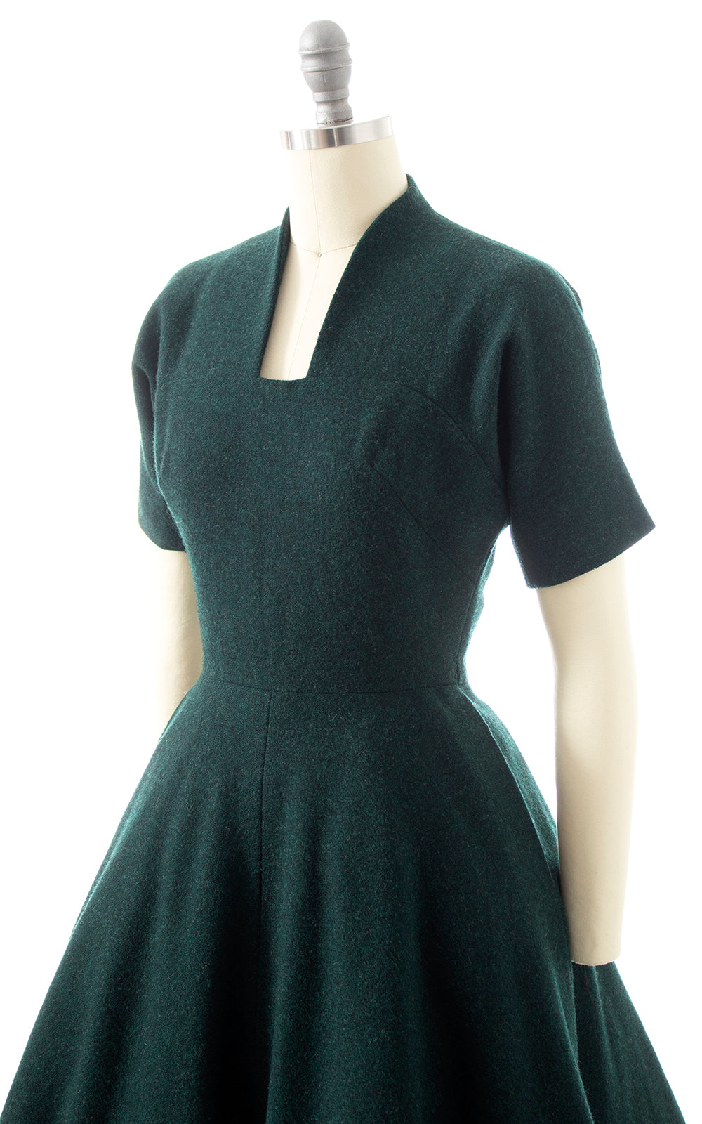 BLV x DEANNA || 1950s Forest Green Wool Dress | x-small