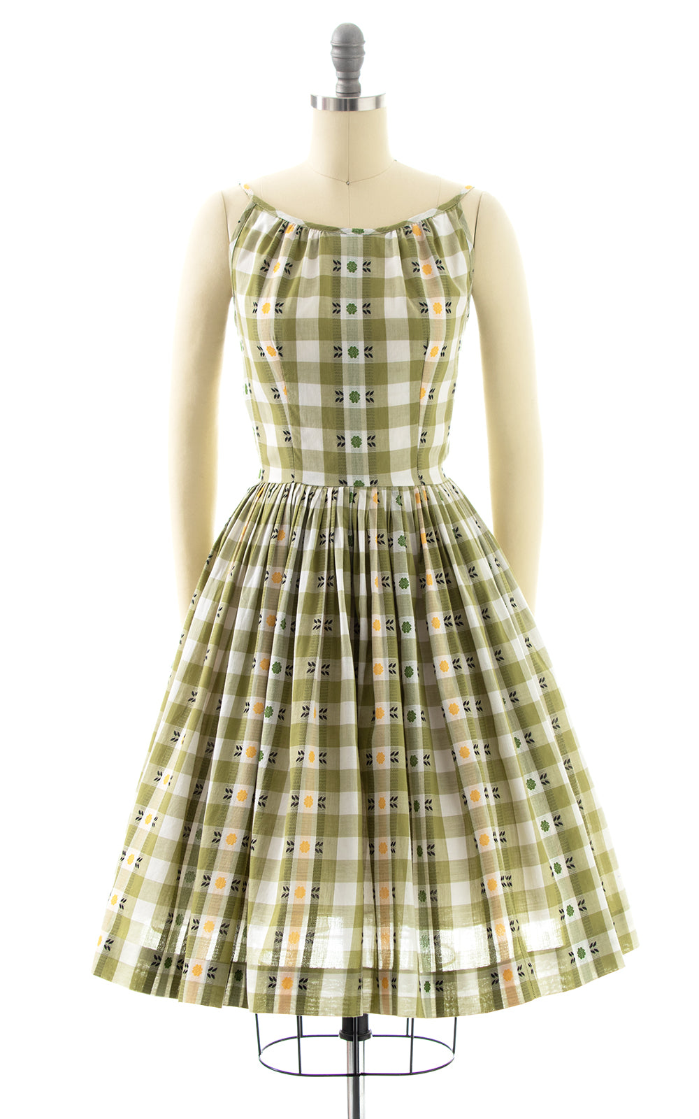 1950s Floral Gingham Sundress | small