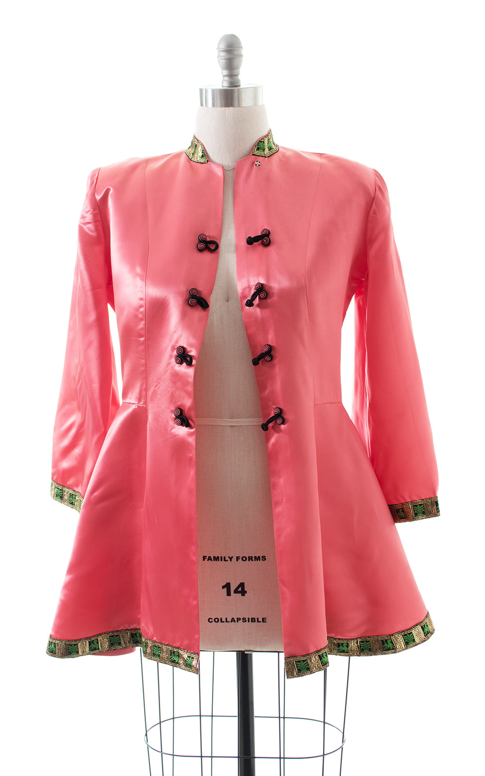 1940s Pink Satin Wide Sleeve Loungewear Jacket