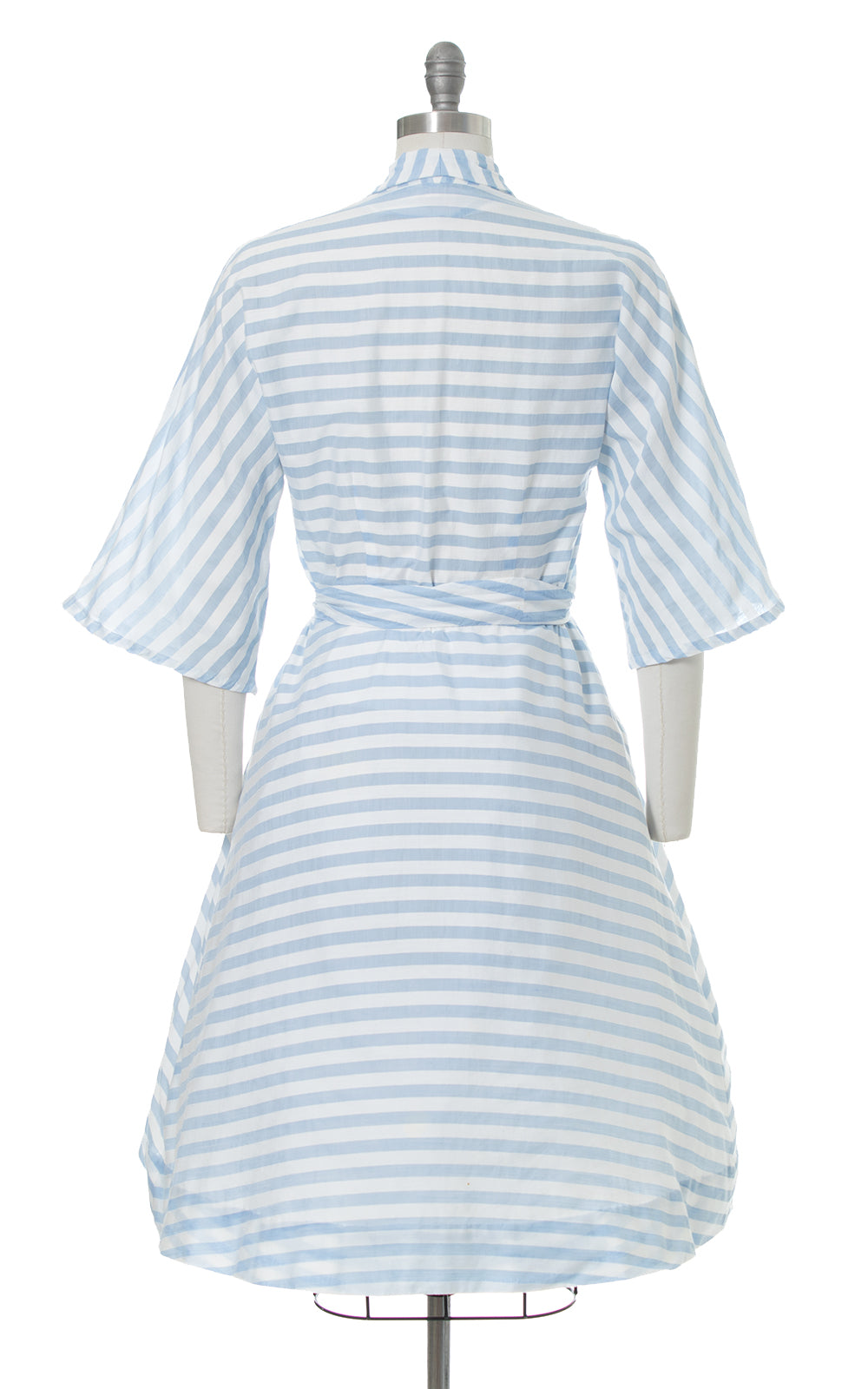 1950s Striped Lightweight Cotton Shirtwaist Dress