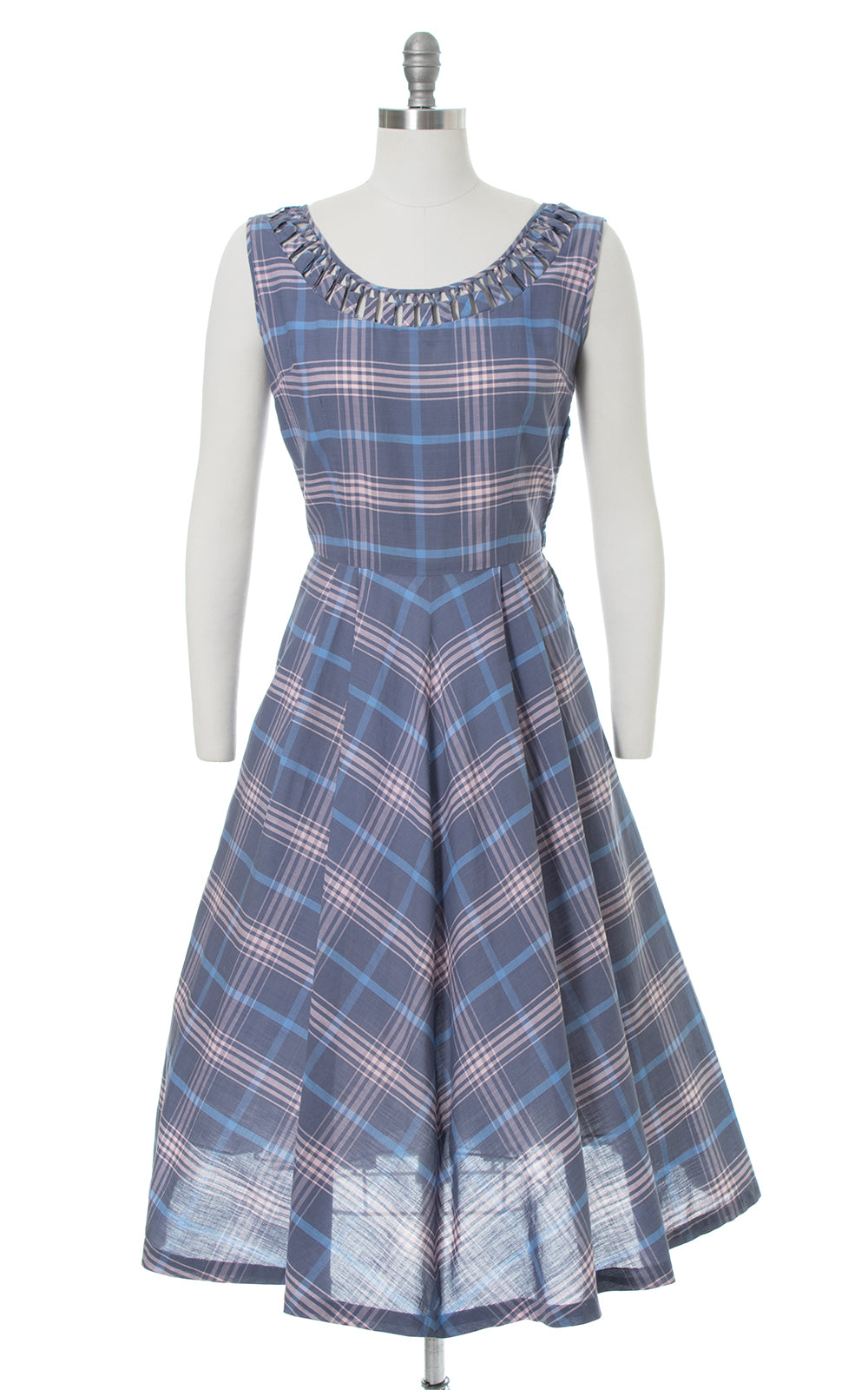 1950s Plaid Cotton Sundress & Bolero Set