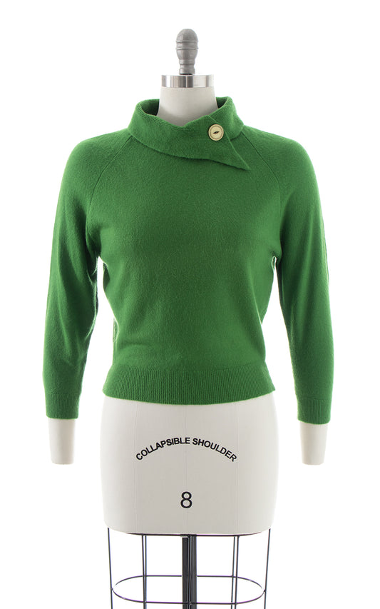 1960s Green Knit Sweater | small/medium