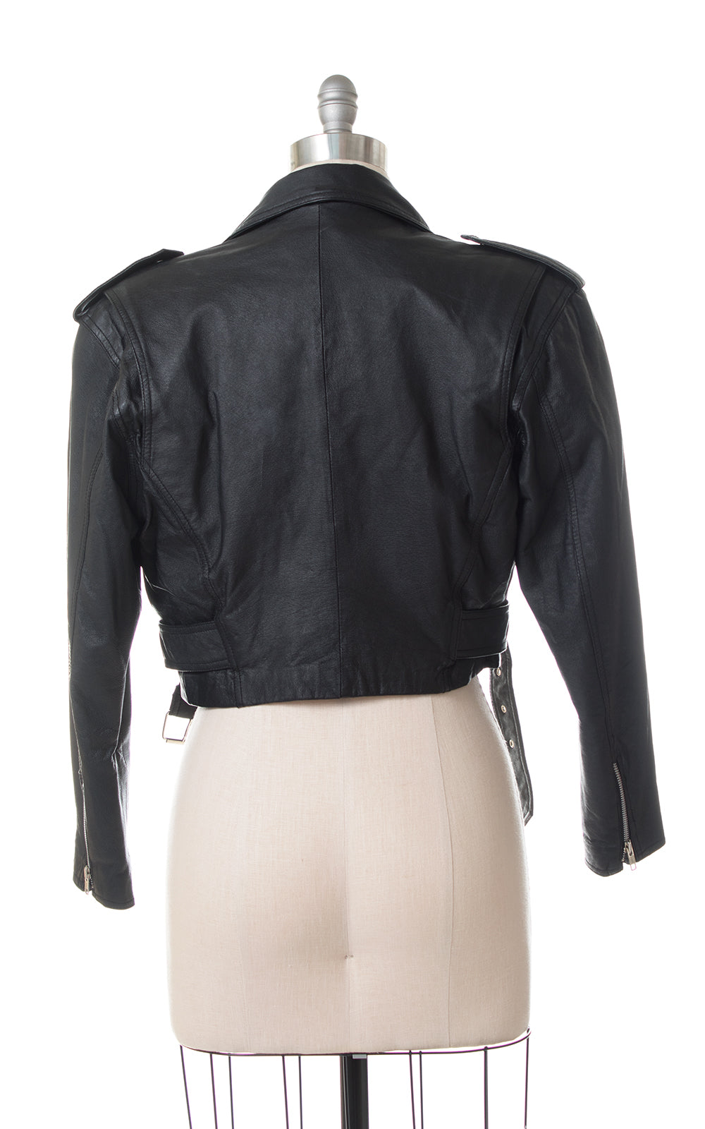 1980s Wilsons Leather Cropped Motorcycle Jacket