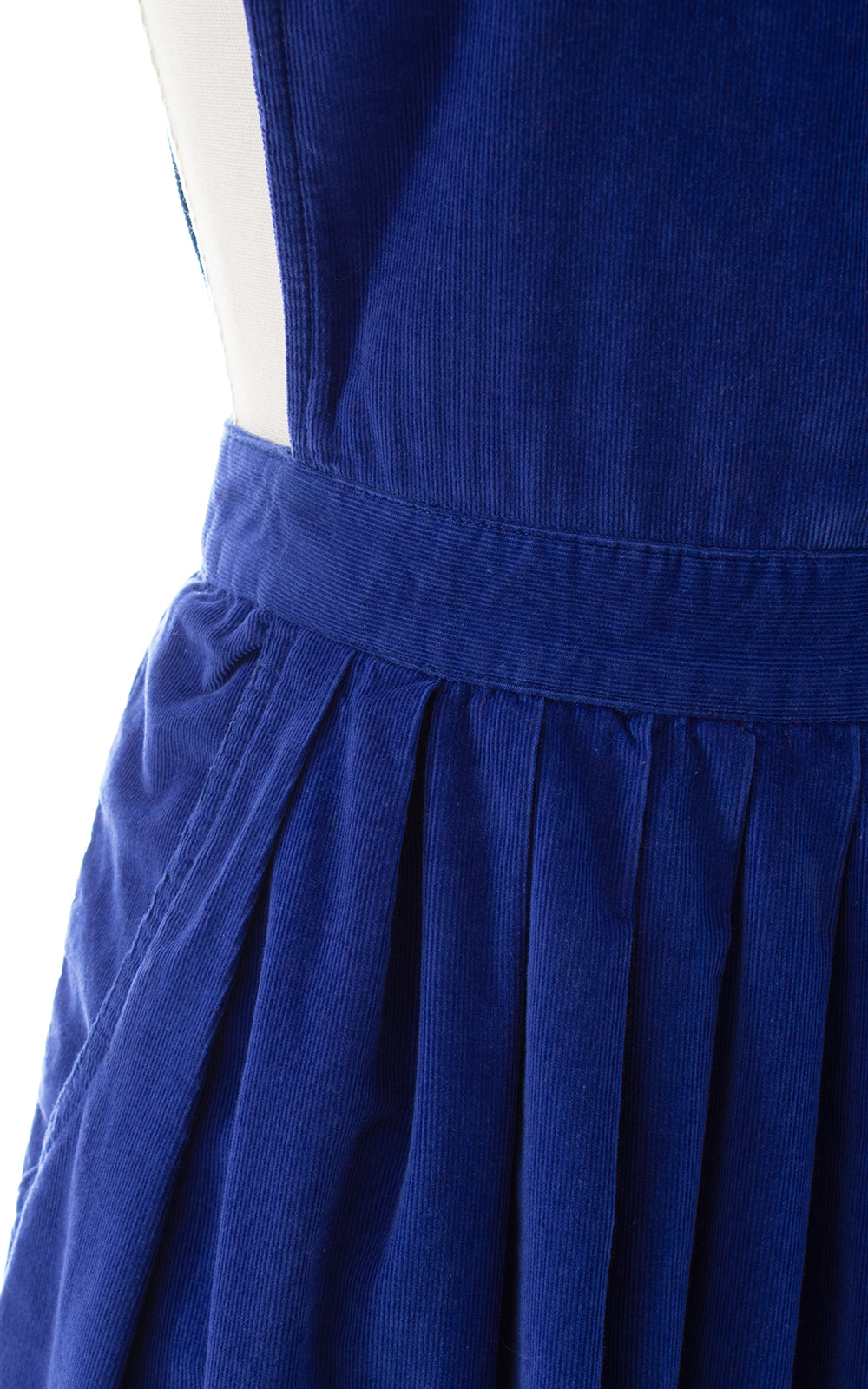 1980s Cobalt Corduroy Pinafore Dress | medium