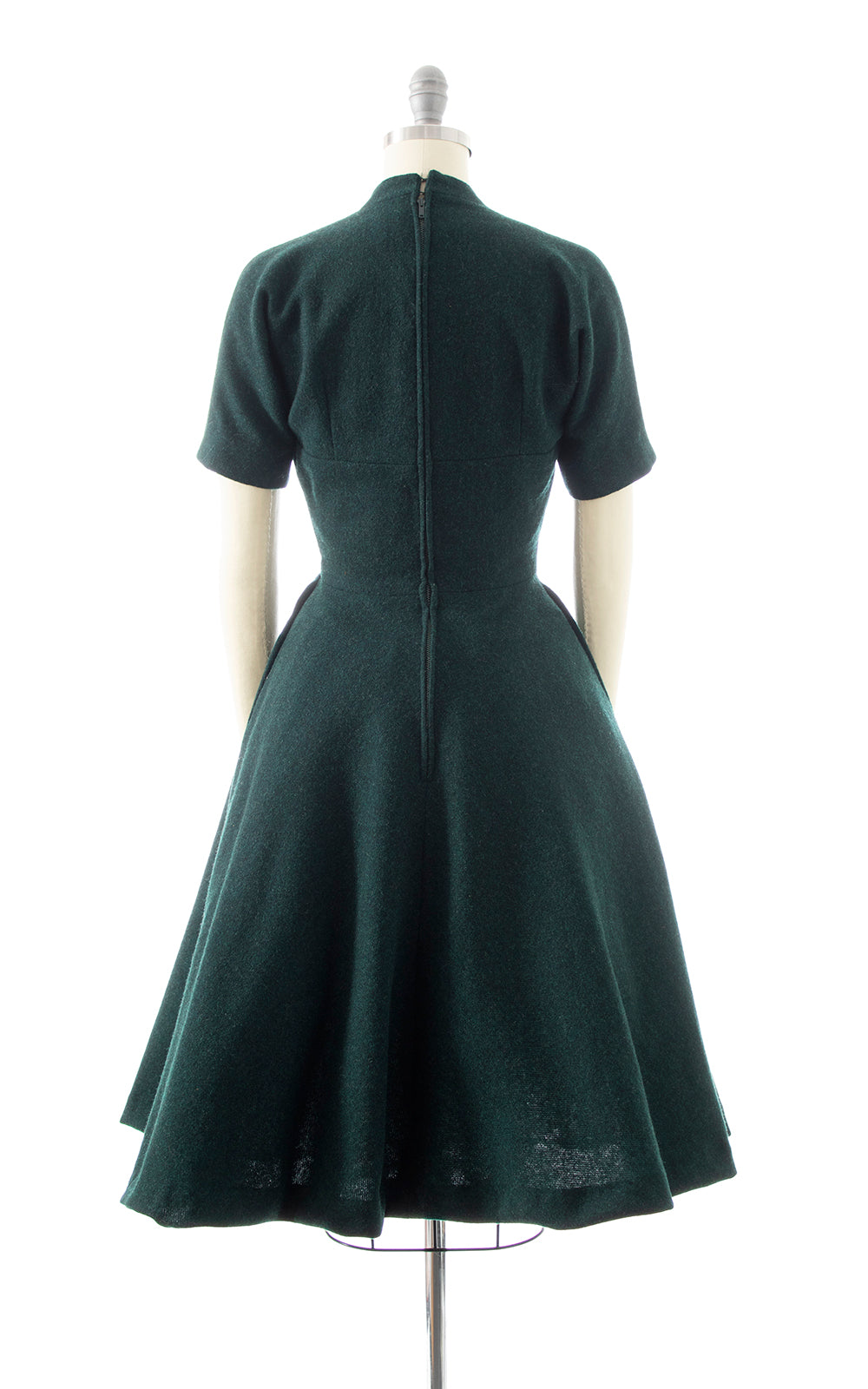 BLV x DEANNA || 1950s Forest Green Wool Dress | x-small