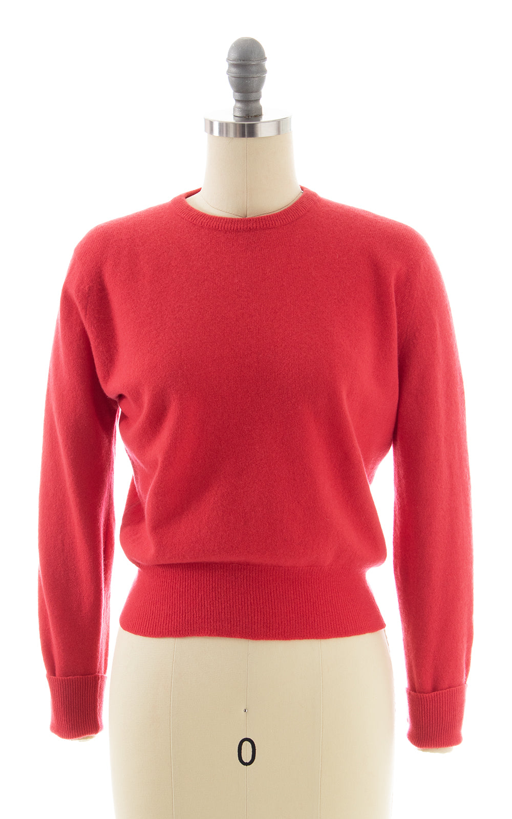 1950s DALTON Hot Salmon Cashmere Knit Sweater | x-small/small