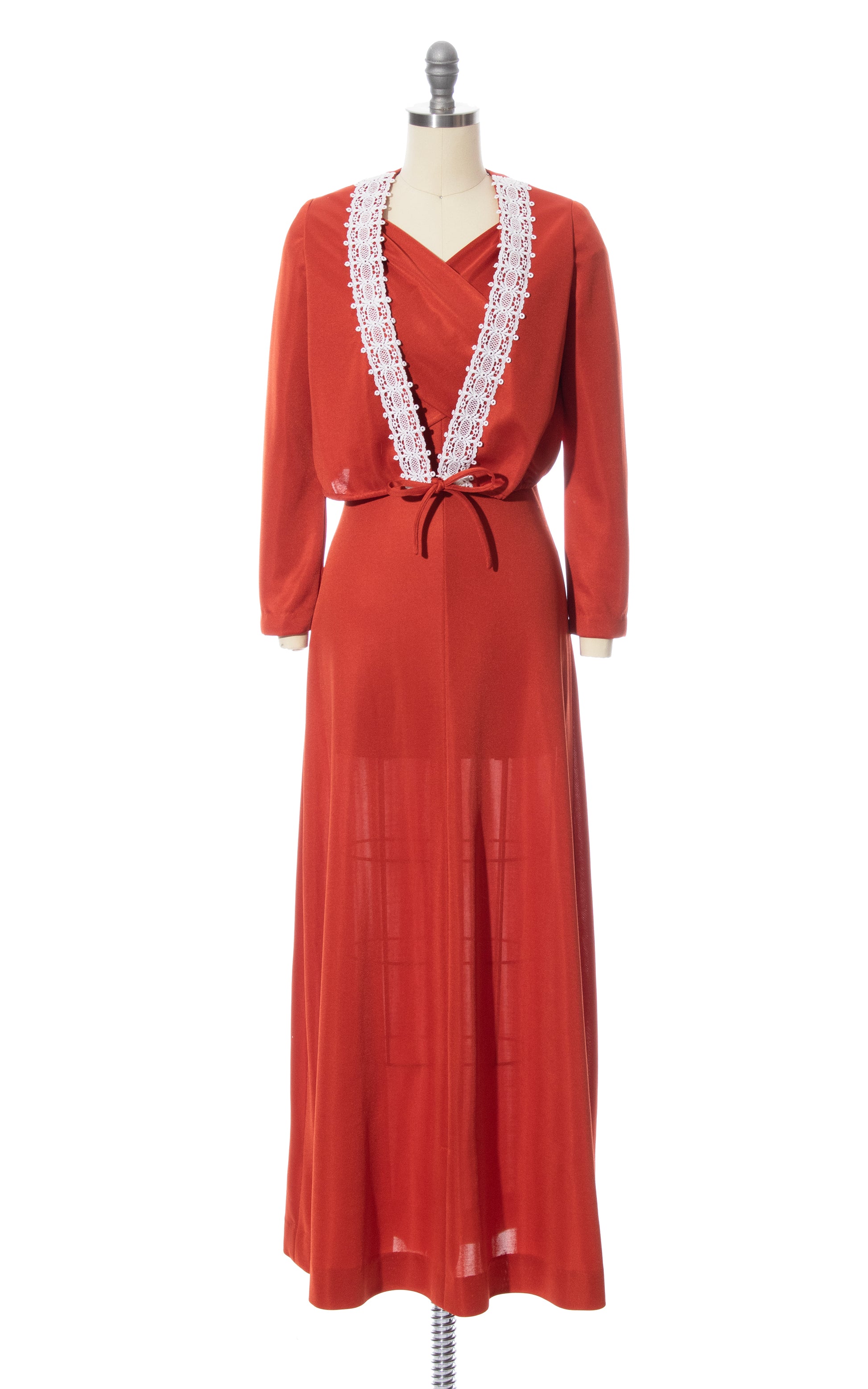 1970s Burnt Orange Maxi Dress Set | x-small Birthday Life Vintage 1970s Burnt Orange Maxi Dress Set | x-small Birthday Life Vintage